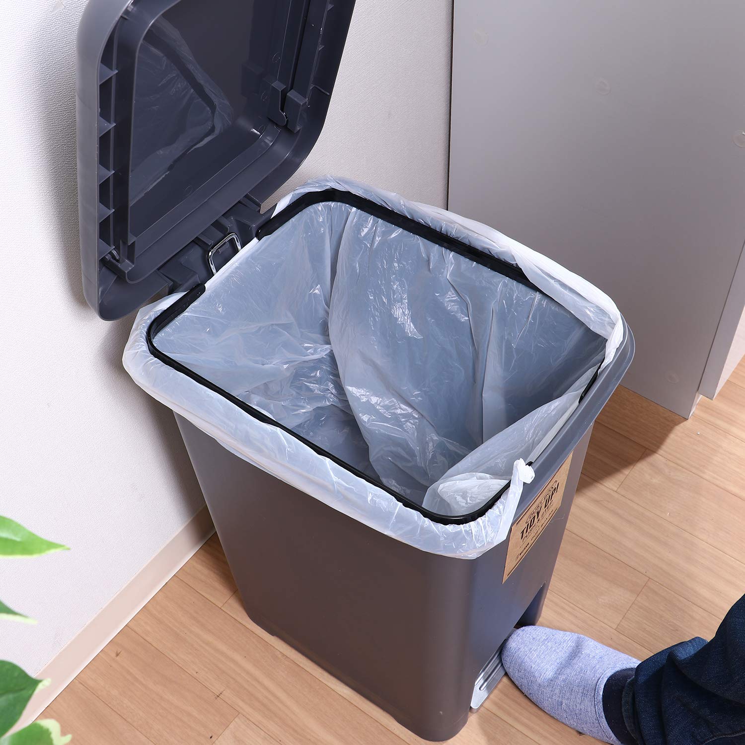 Amazon.co.jp: 2WAY ダストボックス 30L グレー 全体：幅29cm × 奥行